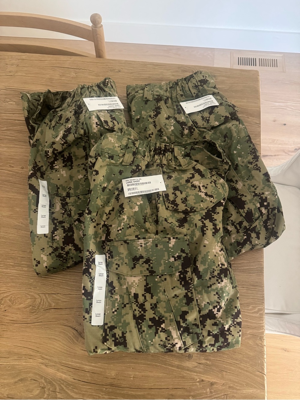 Set of 3 US Navy Working Uniform Trouser Pants NWU Type III Woodland Camo